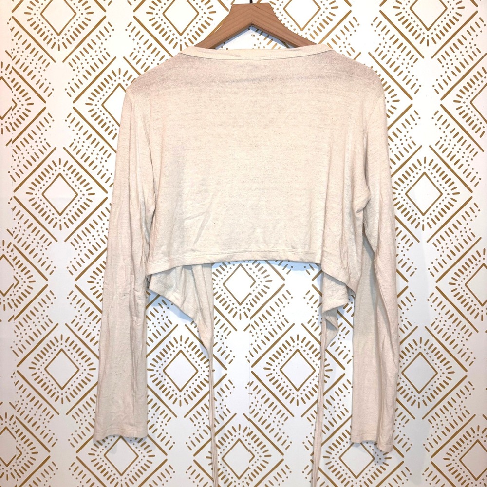 OZMA Dance Wrap Top 100% Silk Noil XL Cropped Balletcore Earthy Boho Cottagecore - Picture 6 of 11
